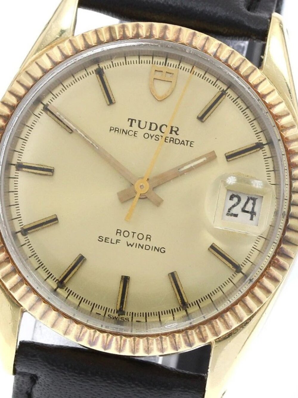 TUDOR Prince Oyster Date 90715 YG bezel Gold Dial Automatic Boy's Watch_917743